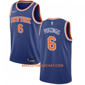 Maillot NBA New York Knicks Kristaps Porzingis 6 Nike 2017-18 Bleu Swingman - Homme